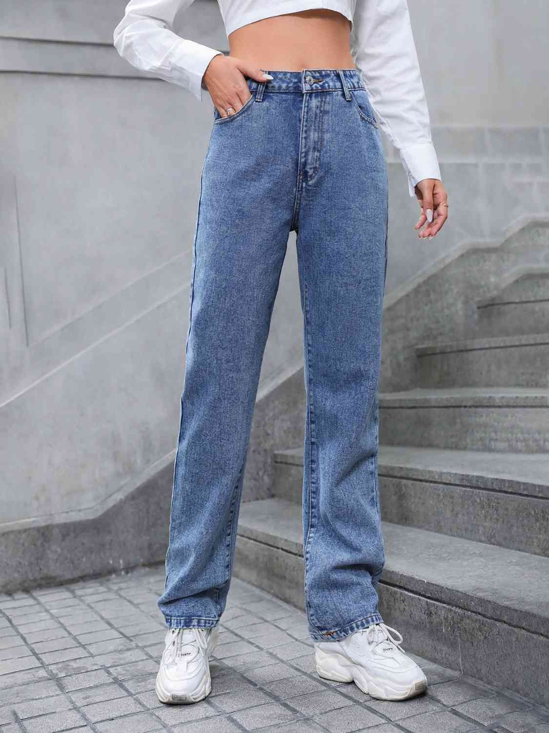 swvws High Waist Straight Leg Jeans