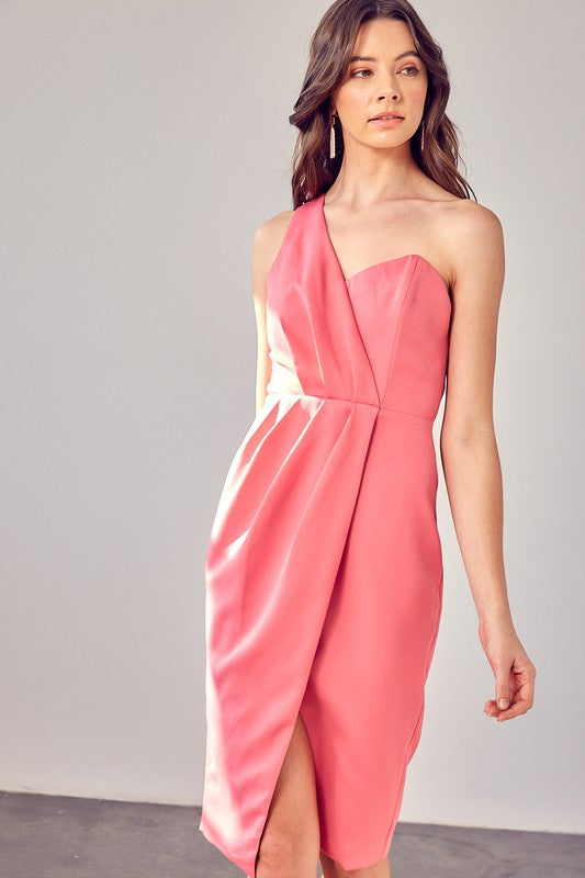 swvws One Shoulder Overlap Dress