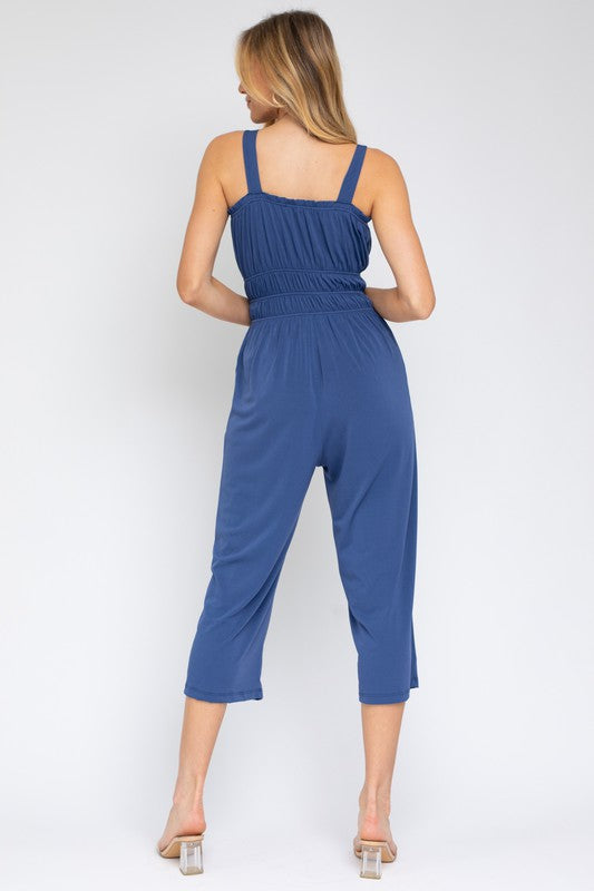 swvws Sleeveless Drawstring Cropped Jumpsuit