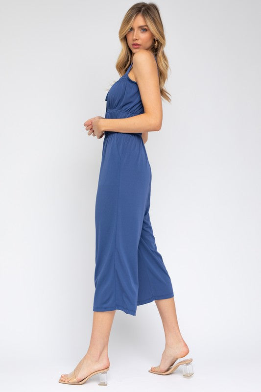 swvws Sleeveless Drawstring Cropped Jumpsuit