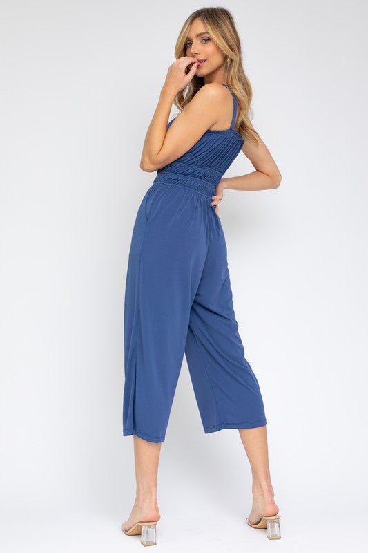 swvws Sleeveless Drawstring Cropped Jumpsuit