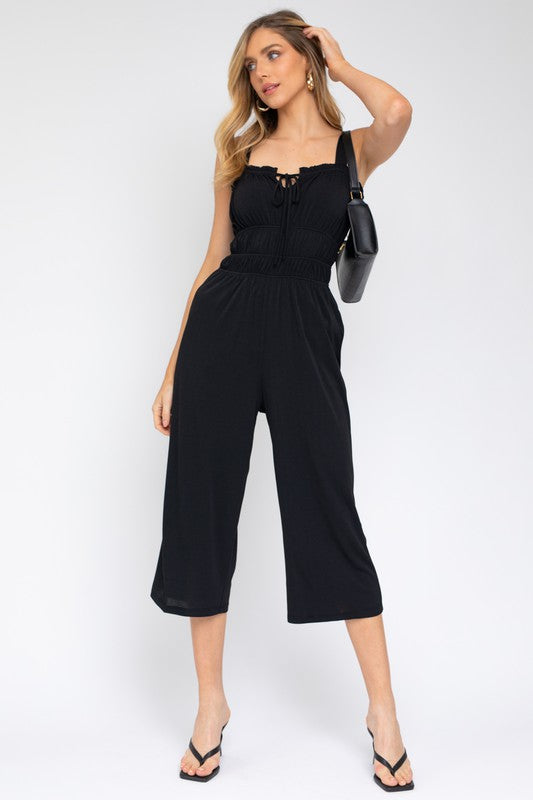 swvws Sleeveless Drawstring Cropped Jumpsuit