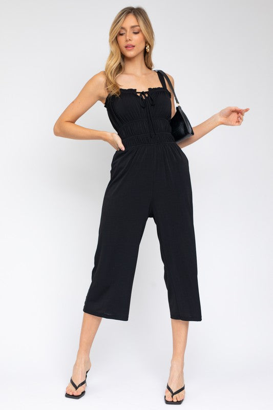 swvws Sleeveless Drawstring Cropped Jumpsuit