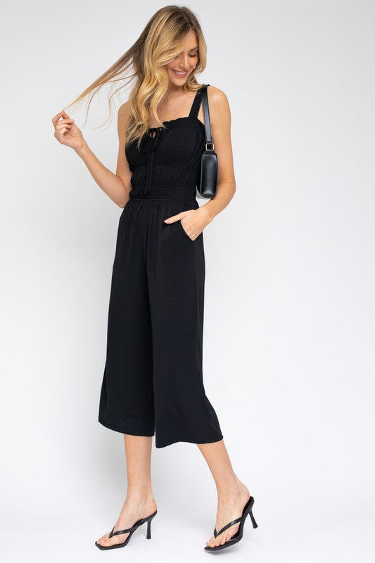 swvws Sleeveless Drawstring Cropped Jumpsuit