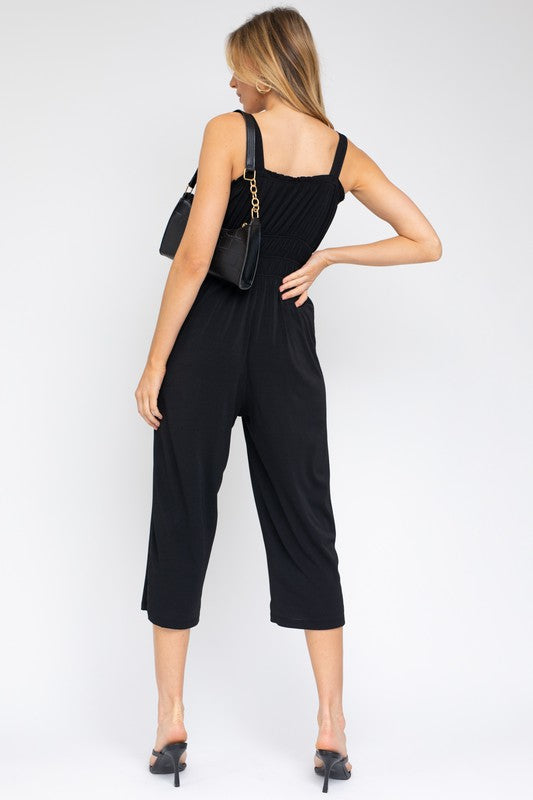 swvws Sleeveless Drawstring Cropped Jumpsuit