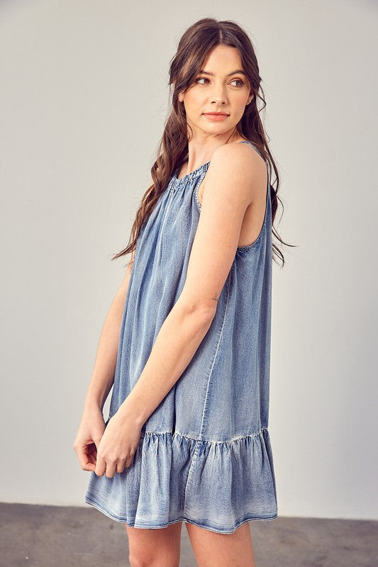 swvws Shirred Halter Neck Dress