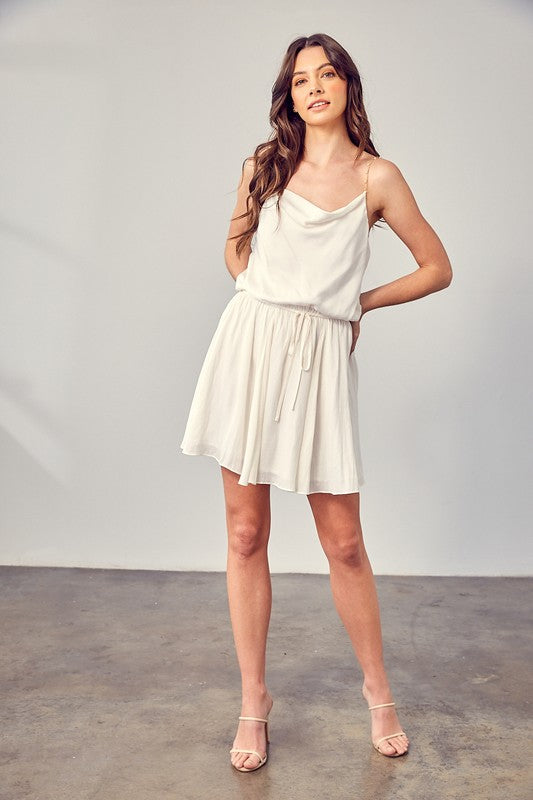 swvws Cowl Neck Beaded Strap Dress