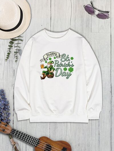 swvws HAPPY ST. PATRICK'S DAY Round Neck Sweatshirt