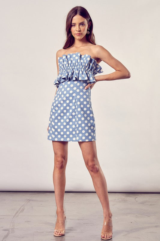 swvws Ruffle Polka Dot Dress