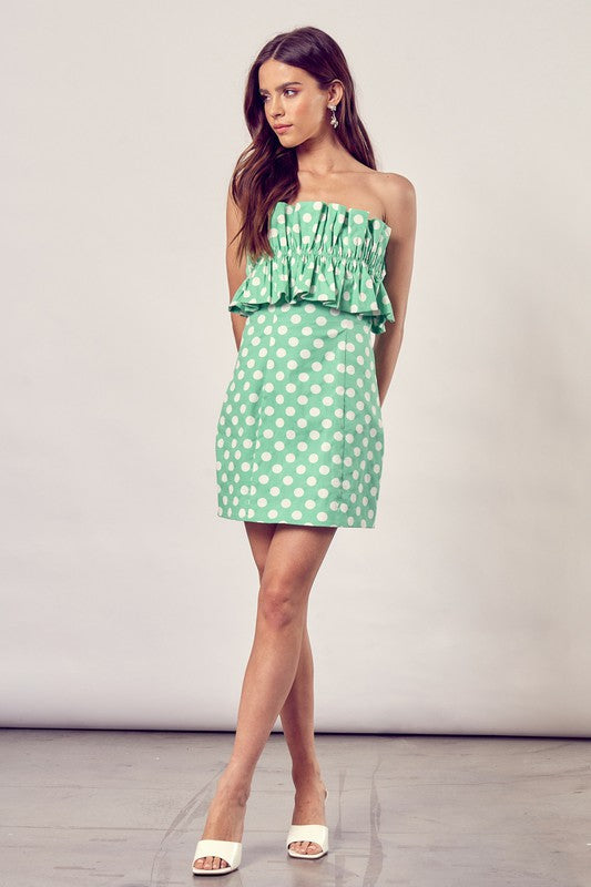 swvws Ruffle Polka Dot Dress