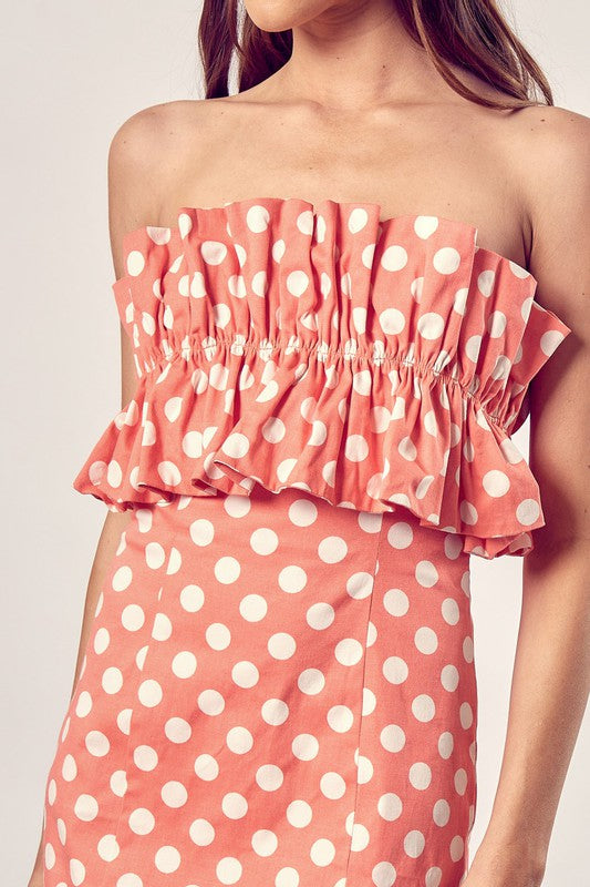 swvws Ruffle Polka Dot Dress