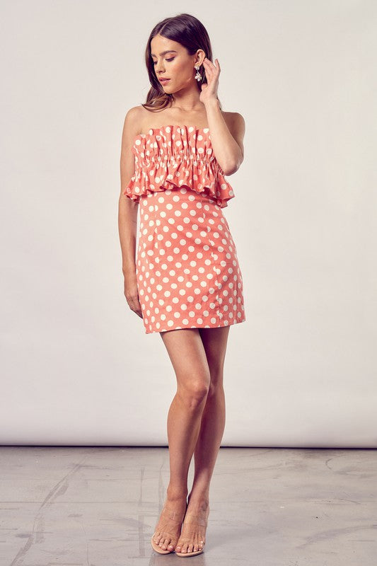 swvws Ruffle Polka Dot Dress