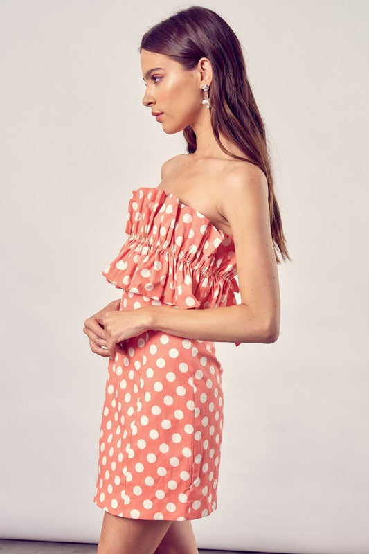 swvws Ruffle Polka Dot Dress