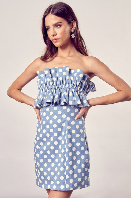 swvws Ruffle Polka Dot Dress