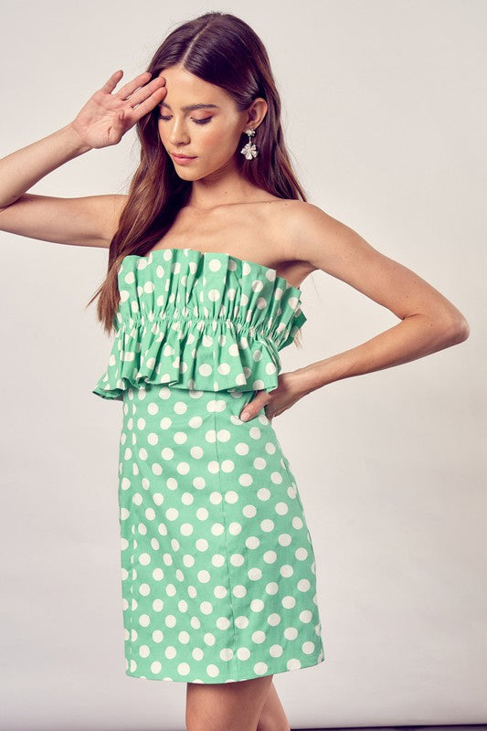 swvws Ruffle Polka Dot Dress