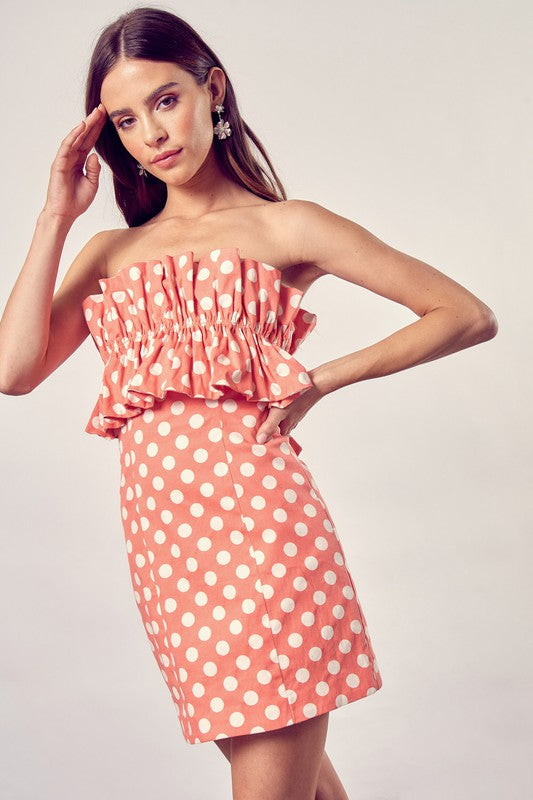 swvws Ruffle Polka Dot Dress