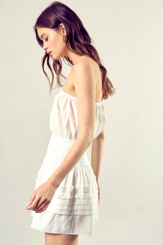 swvws Pleated Detail One Shoulder Cami Dress