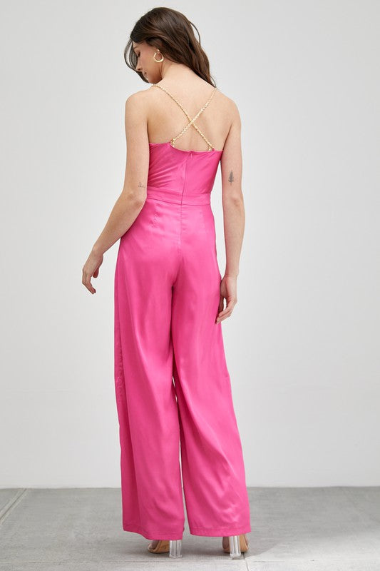 swvws Cowl Neck Trim Detail Jumpsuit