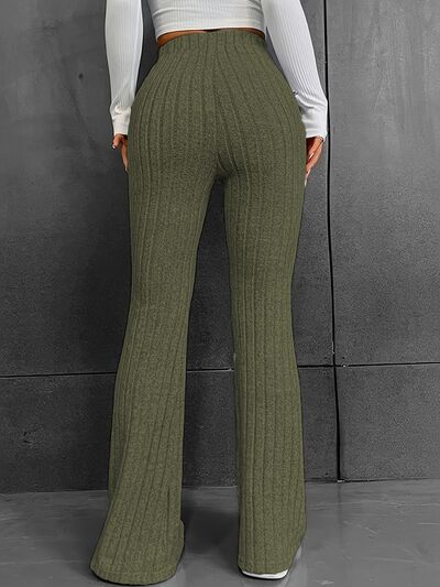 swvws Ribbed High Waist Bootcut Pants