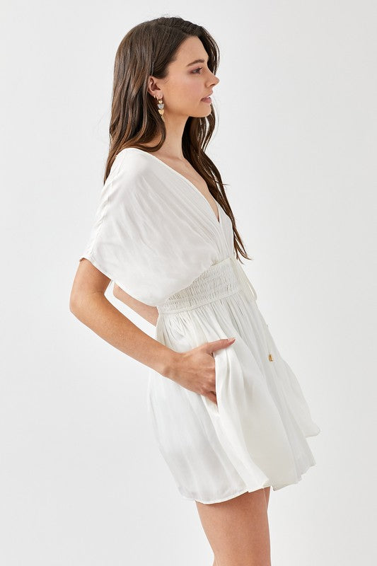 swvws Smocked Waist With Tassel Strap Dress