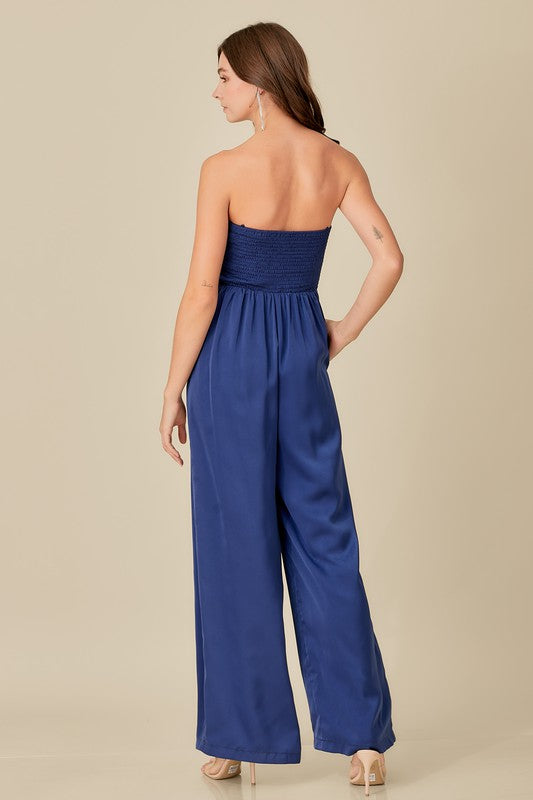 swvws Overlapping Top Detailed Jumpsuit