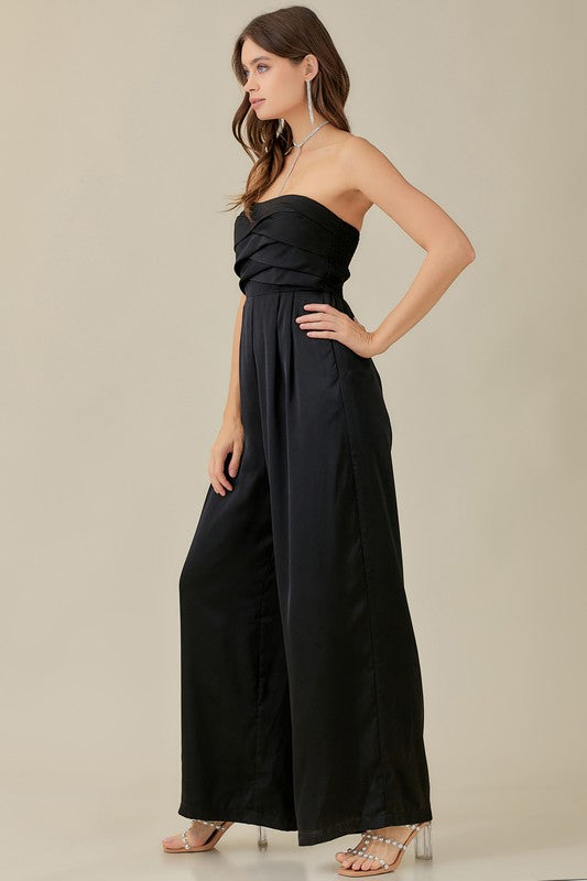 swvws Overlapping Top Detailed Jumpsuit