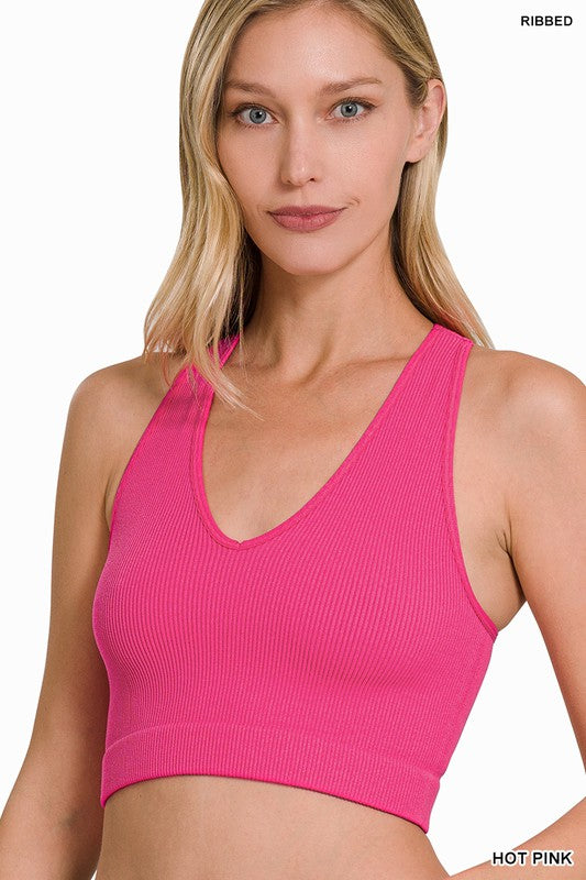 swvws Ribbed Cropped Racerback Tank Top