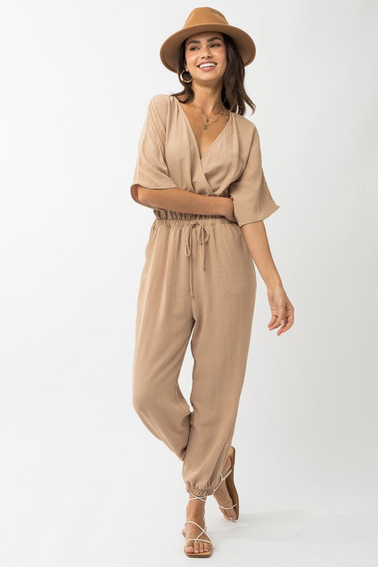 swvws Dolman Sleeve Surplice Jumpsuit