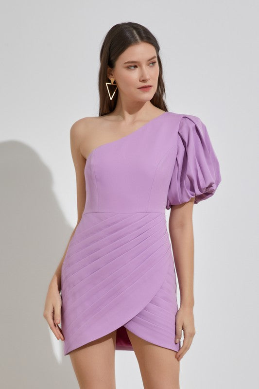 swvws One Shoulder Ruffle Dress