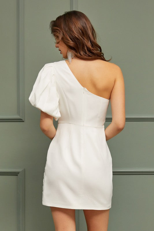 swvws One Shoulder Ruffle Dress