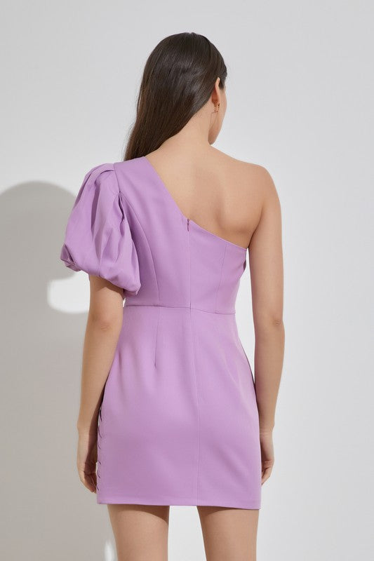 swvws One Shoulder Ruffle Dress