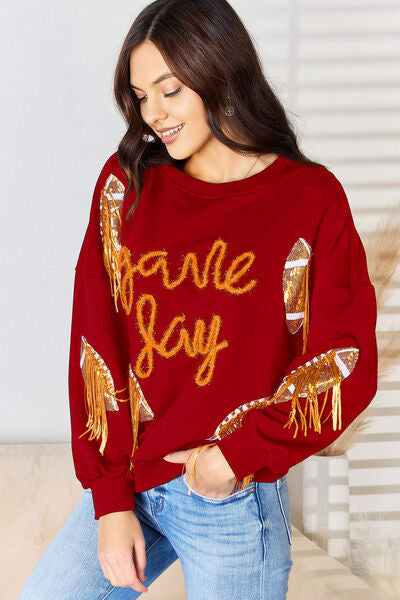 swvws Rugby Sequin Round Neck Sweatshirt