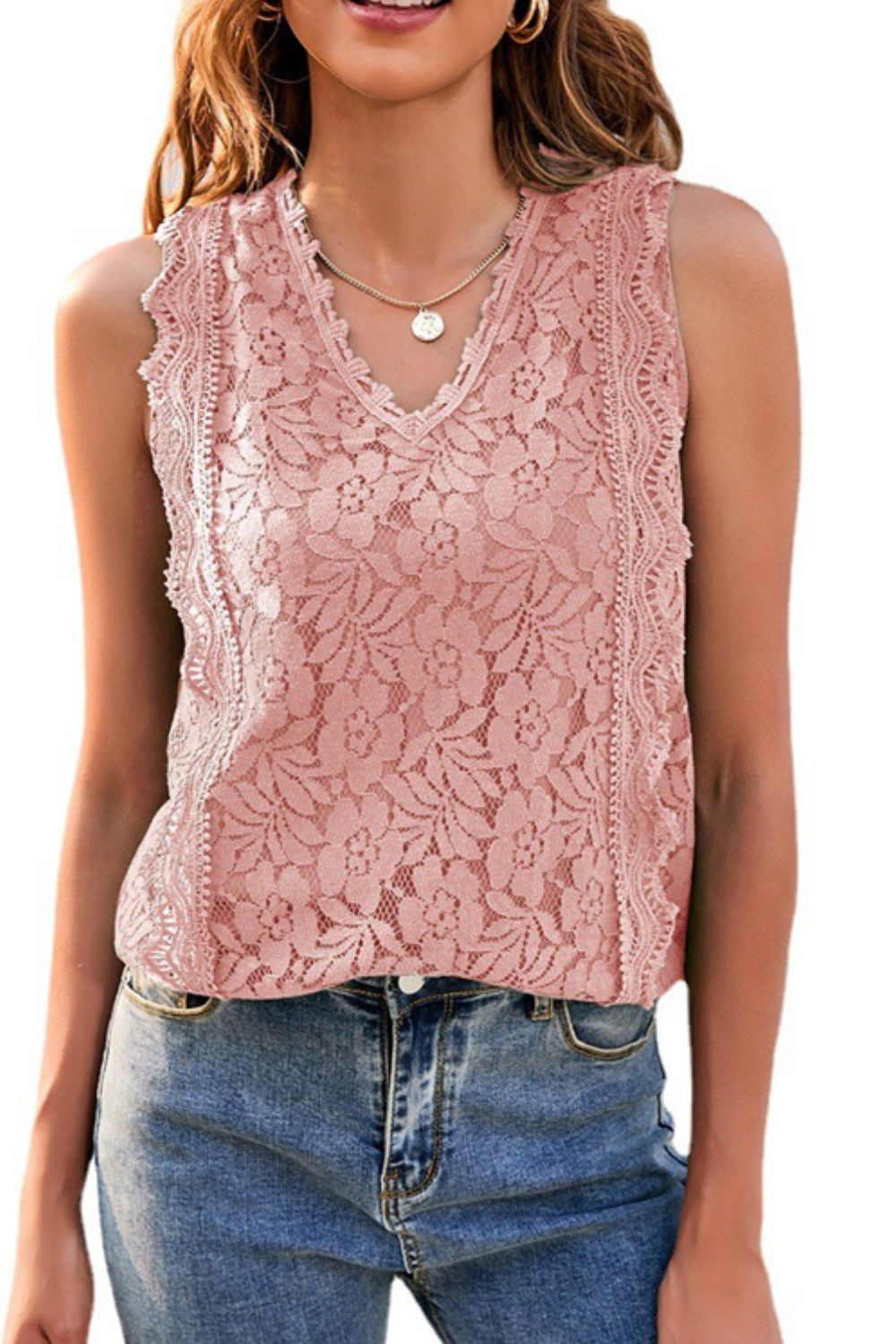 swvws Lace V-Neck Tank