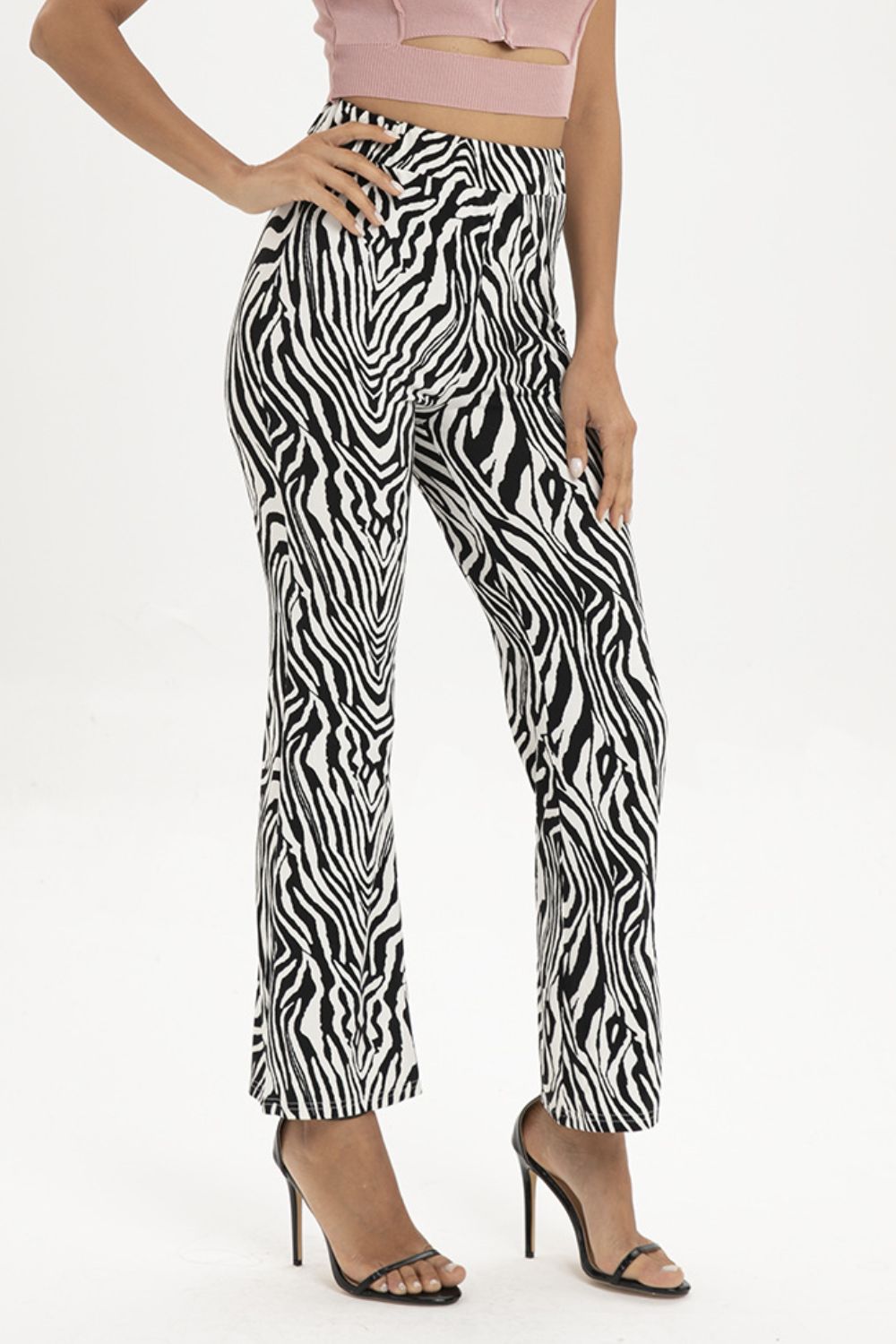 swvws Zebra Print Straight Leg Pants