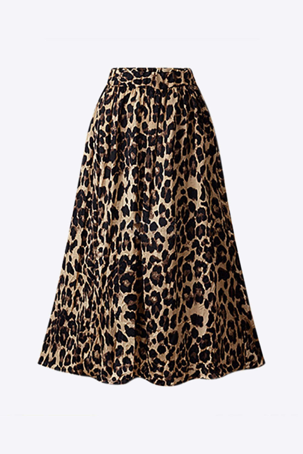 themeisles Plus Size Leopard Print Midi Skirt