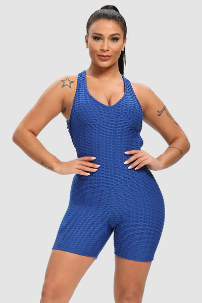 swvws Crisscross Wide Strap Active Romper