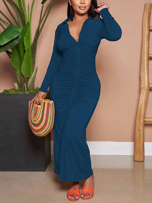 Sixsr Ruched Maxi Dress