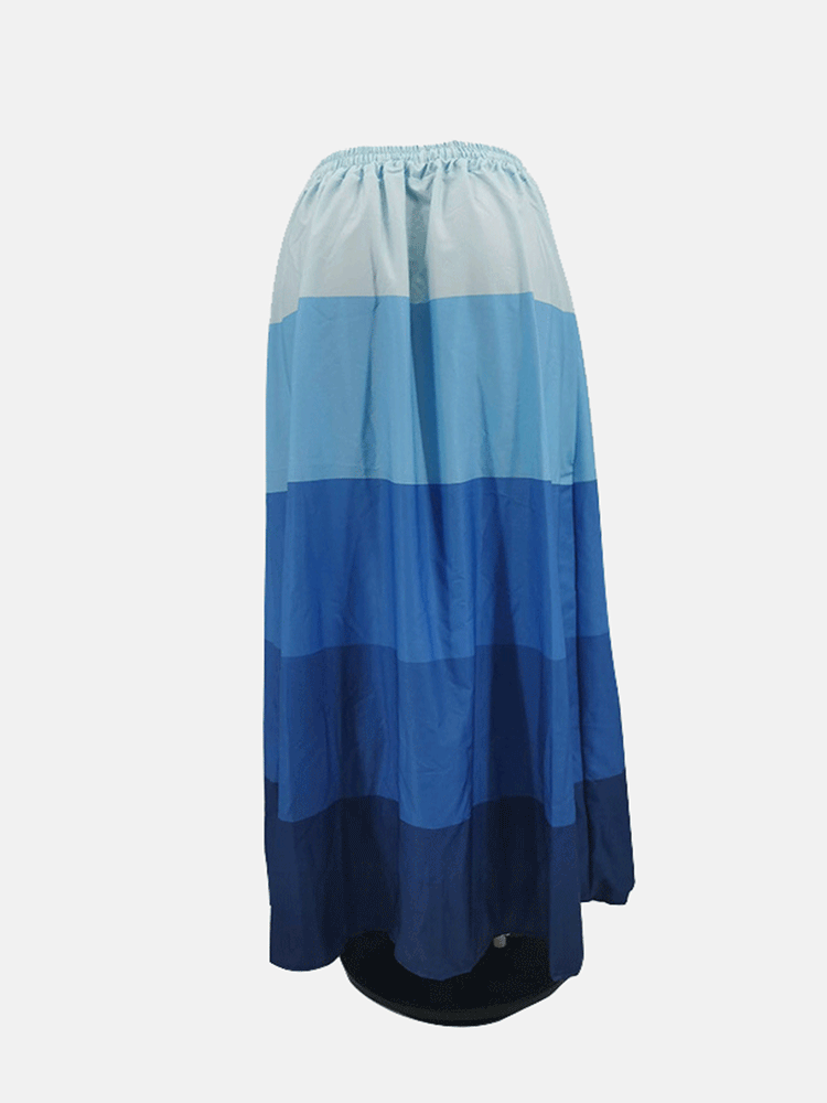 Sixsr Colorblock Swing Maxi Skirt