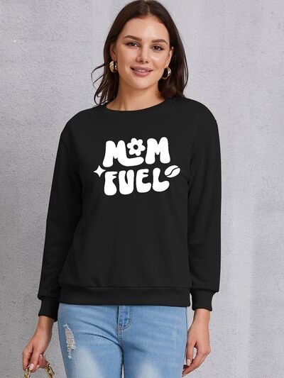 swvws Letter Graphic Round Neck Sweatshirt