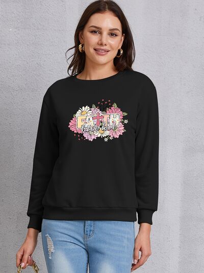 swvws FAITH HOPE LOVE Round Neck Sweatshirt