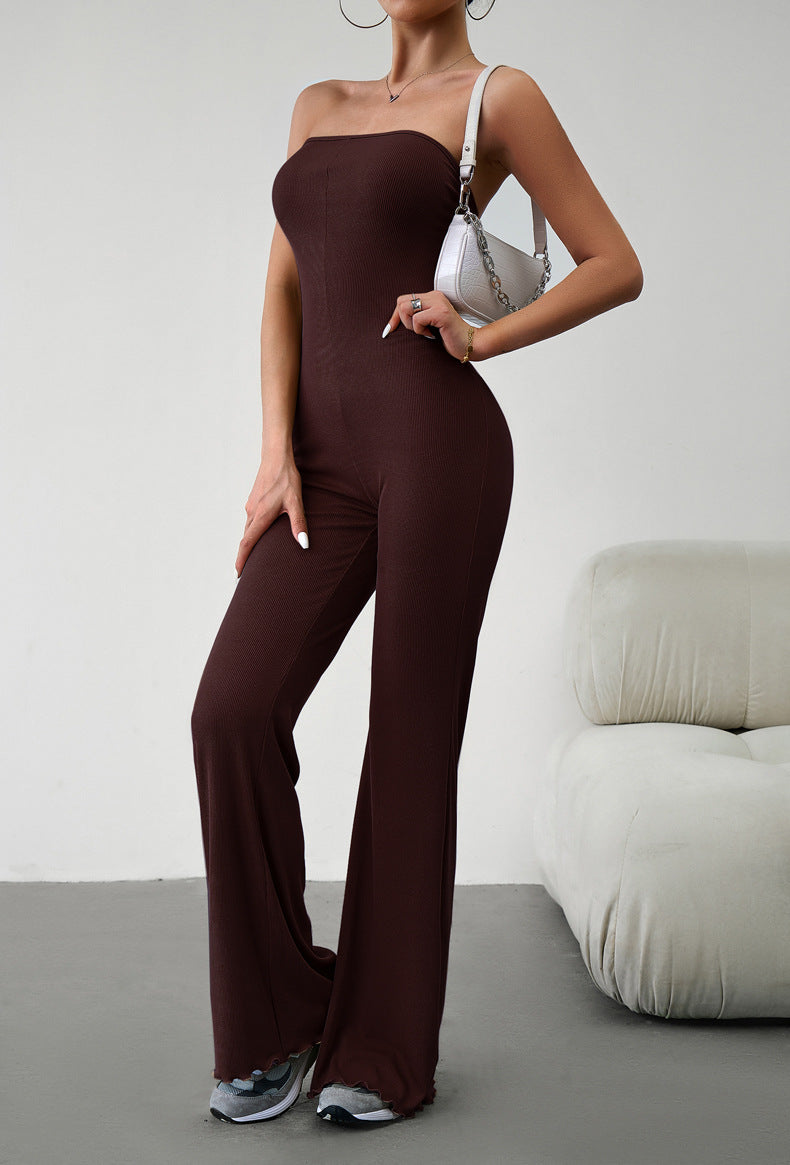 swvws Strapless Lace-Up Jumpsuit