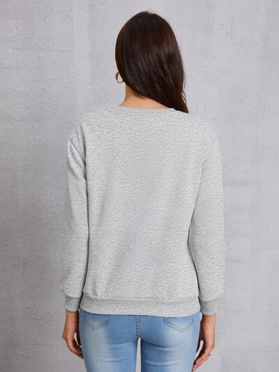 swvws Graphic Round Neck Dropped Shoulder Sweatshirt