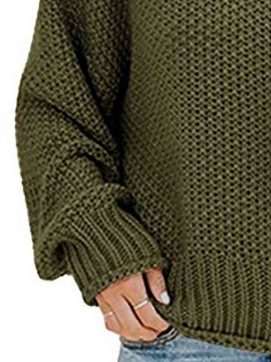 swvws Turtleneck Dropped Shoulder Sweater