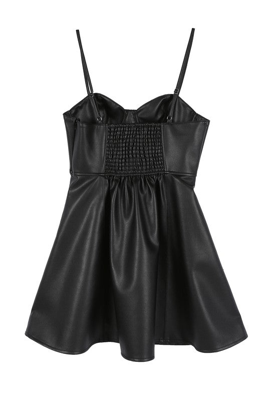 swvws Vegan leather bustier mini dress