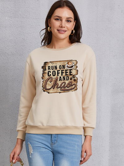 swvws Letter Graphic Round Neck Sweatshirt