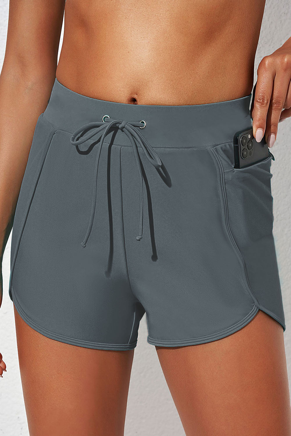 swvws Drawstring Waist Swim Shorts