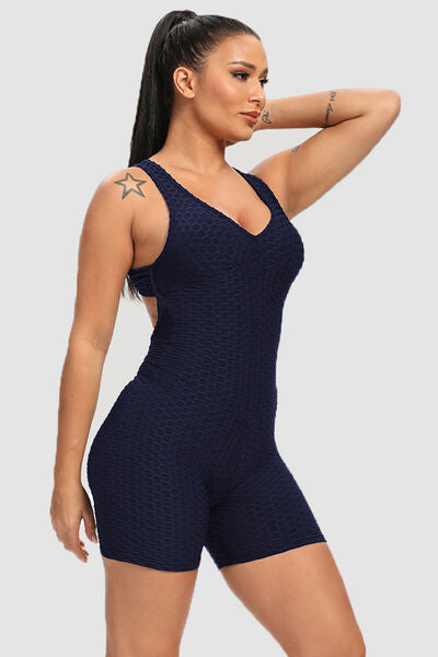 swvws Crisscross Wide Strap Active Romper