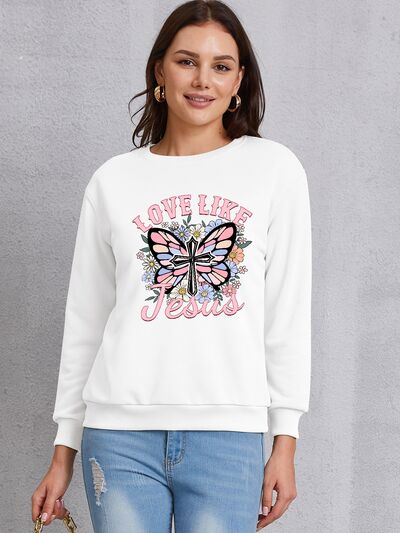 swvws LOVE LIKE JESUS Round Neck Sweatshirt