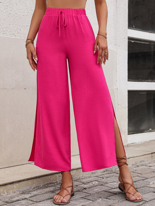 swvws High Waist Slit Wide Leg Pants