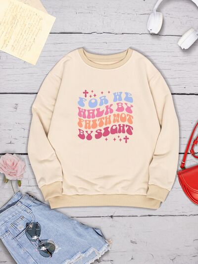 swvws FOR WE WALK BY FAITH NOT BY SIGHT Round Neck Sweatshirt